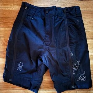 Spyder Skiing-zip off training shorts-size 12 youth